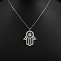 Silberkette mit Hamsa Anhänger (Hand der Fatima)
