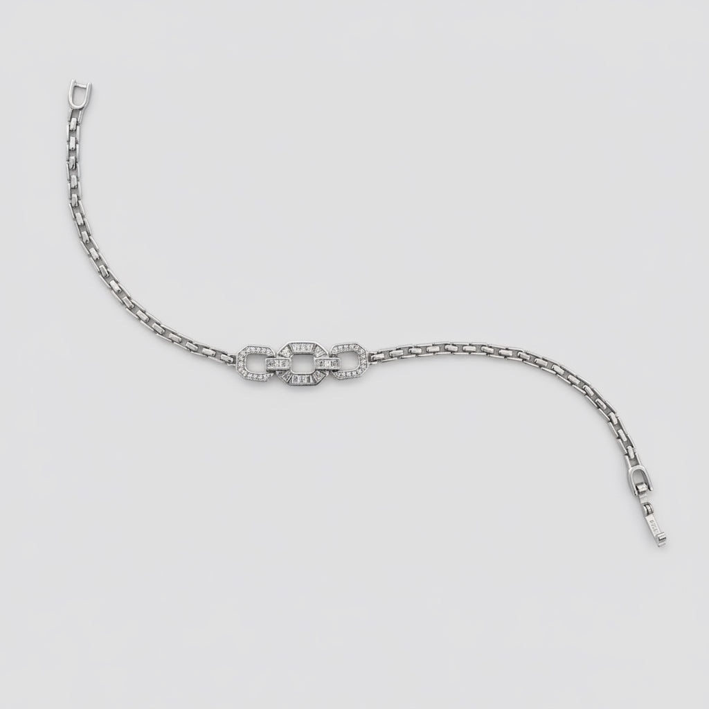 Elegantes Sterlingsilberarmband für Damen - 17 cm - 7,4 gramm