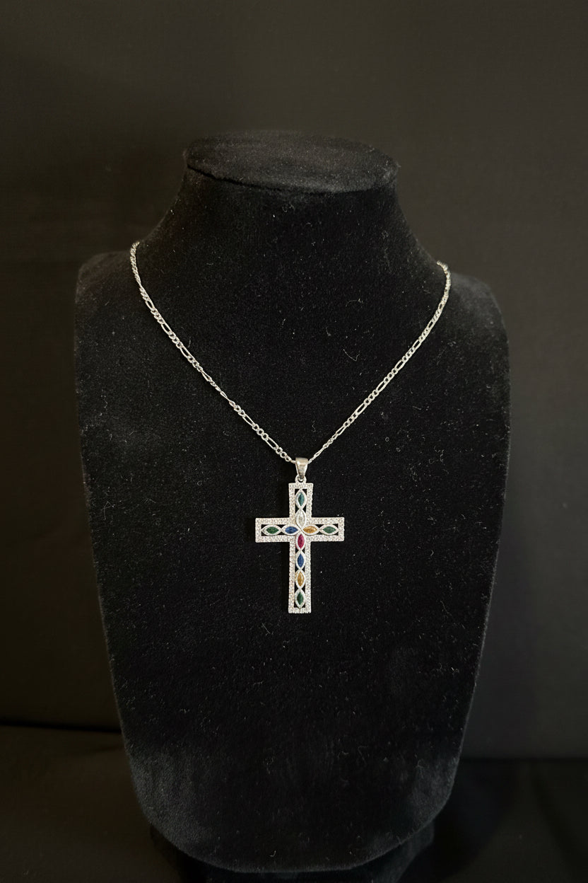 Kreuzkette aus 925er Sterlingsilber - 7,7 Gramm - 54 cm