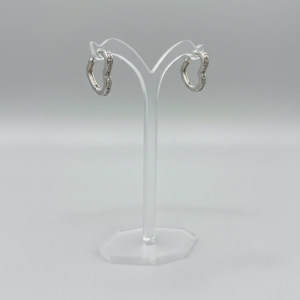 Silberohrringe in Herzform aus Sterlingsilber