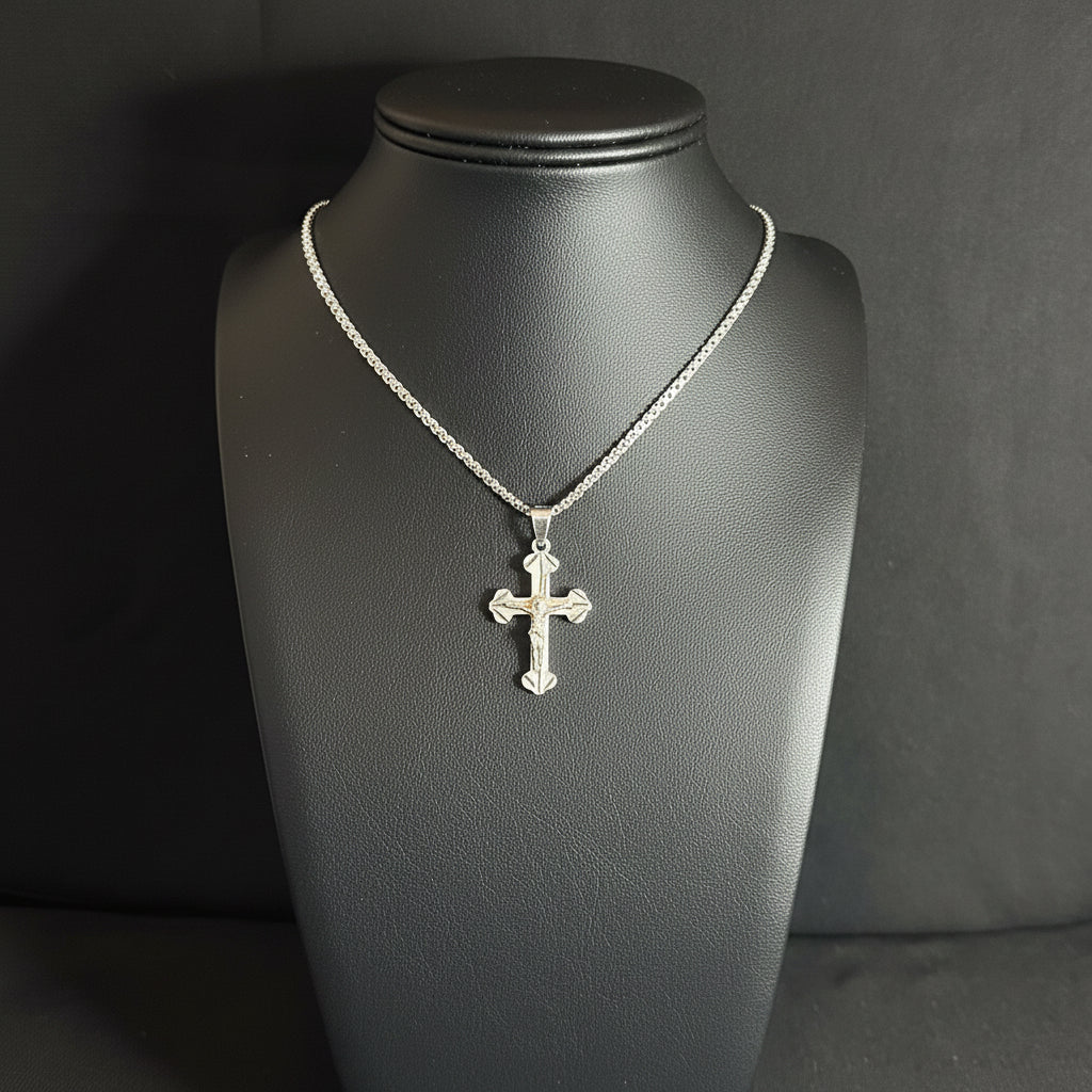 Kreuzkette aus 925er Sterlingsilber - 55cm