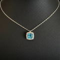 Silberkette mit blauen Zirkonstein Anhänger