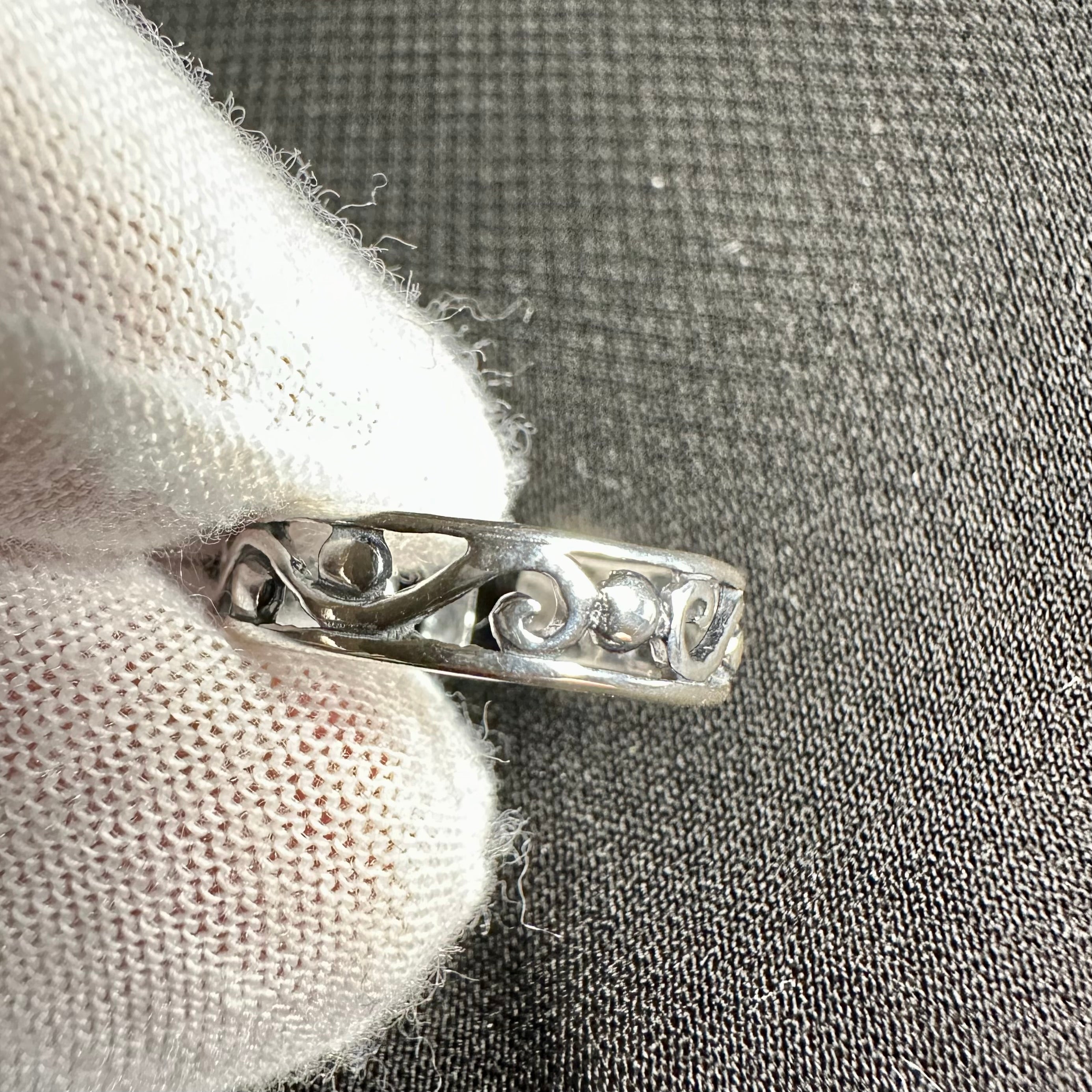 Offener Silberring mit Motiven - 925 Sterlingsilber