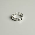 Offener Silberring mit Motiven - 925 Sterlingsilber