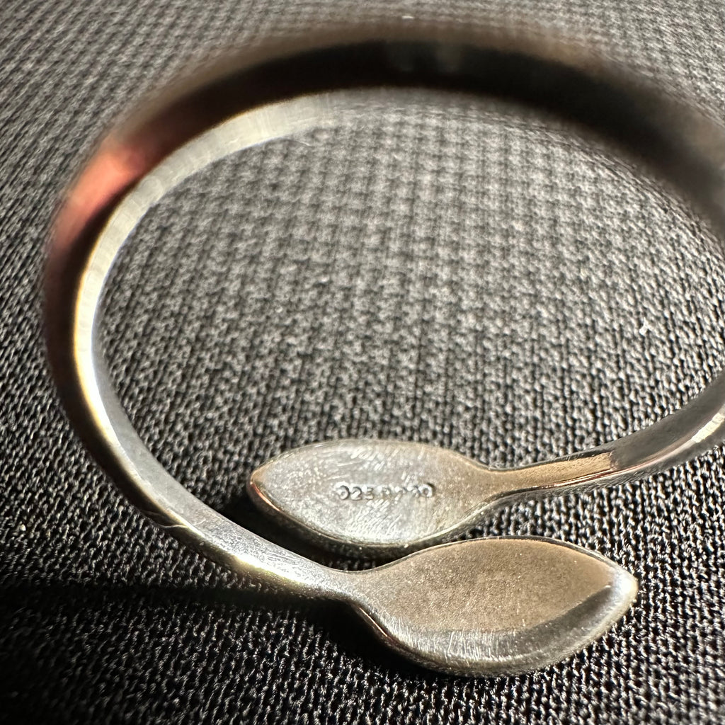 Sterlingsilber - Zwei-Blätter offener Ring - Größe 47