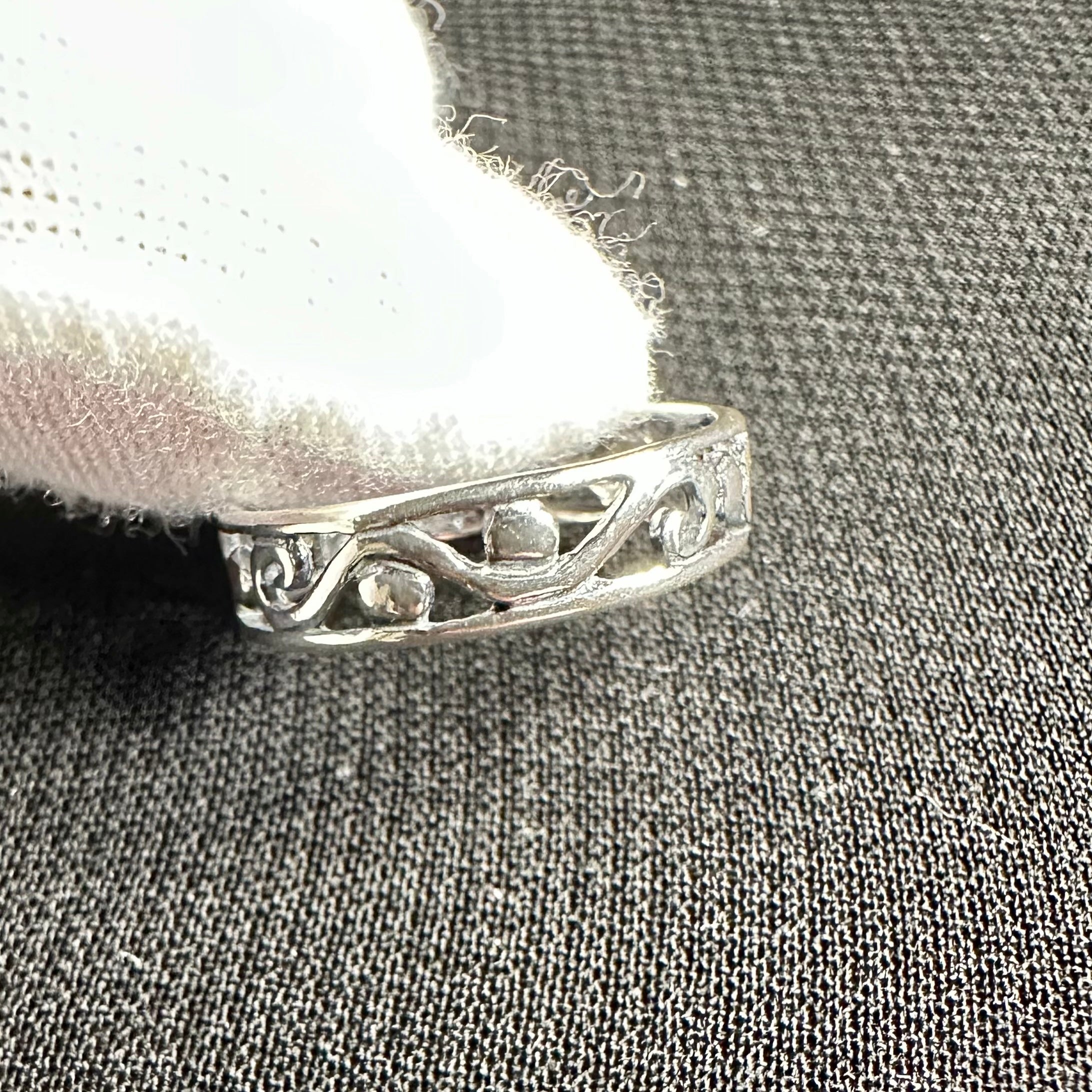 Offener Silberring mit Motiven - 925 Sterlingsilber