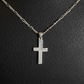 925er Silber - Kreuzkette mit Zirkonia Steinen - 50 cm - 5 gramm