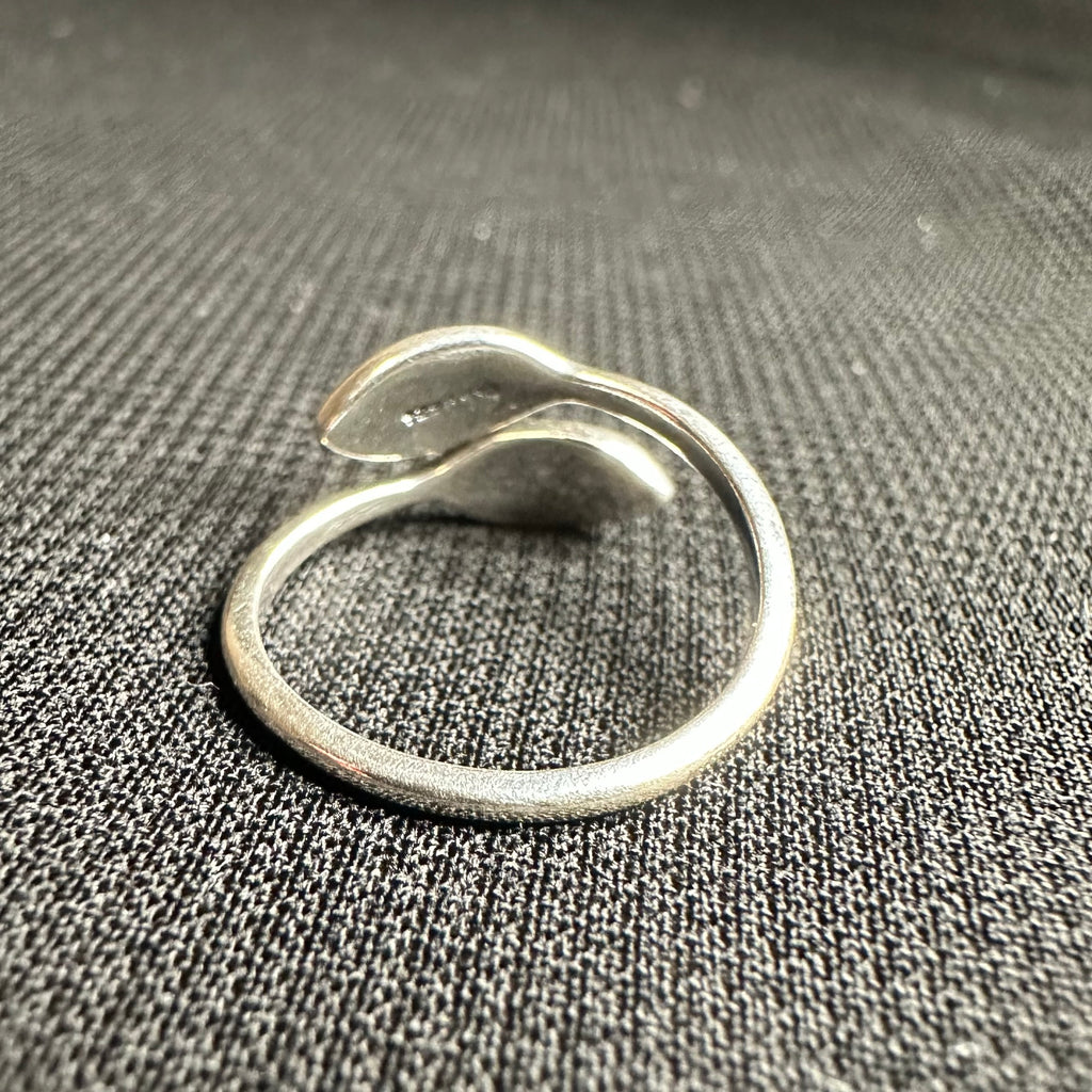 Sterlingsilber - Zwei-Blätter offener Ring - Größe 47
