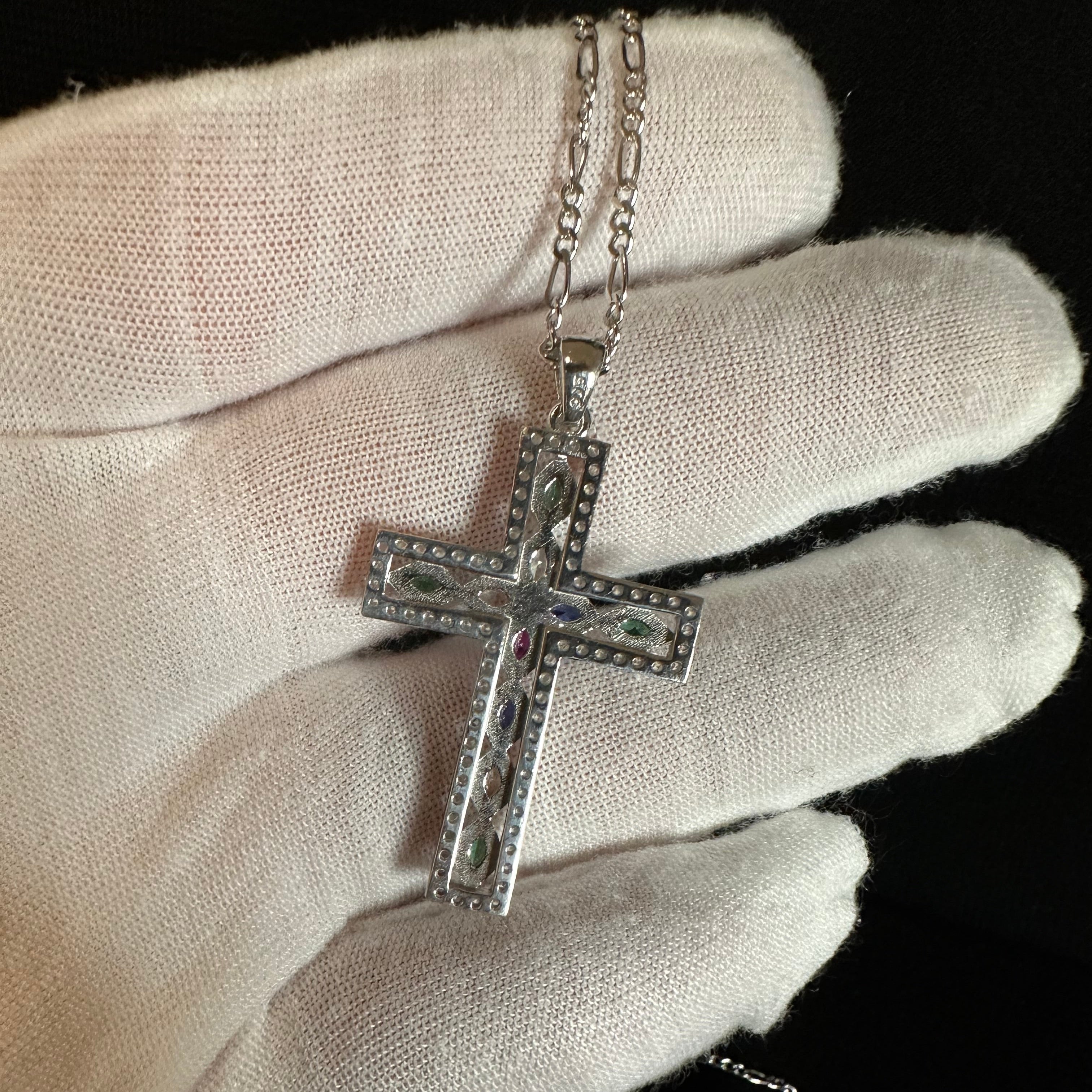 Kreuzkette aus 925er Sterlingsilber - 7,7 Gramm - 54 cm