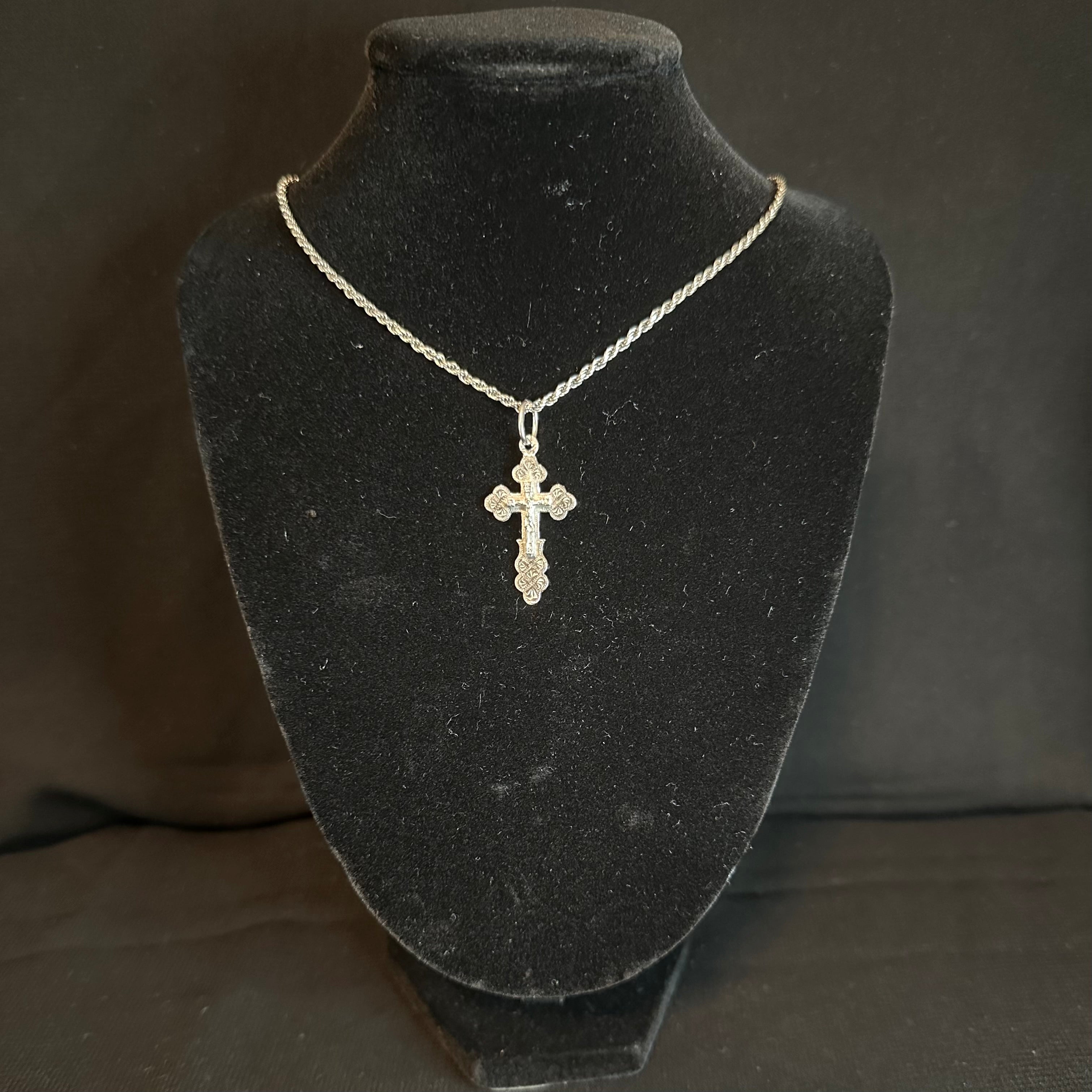 Kordellkette mit Kreuzanhänger - Orthodoxes Kreuz