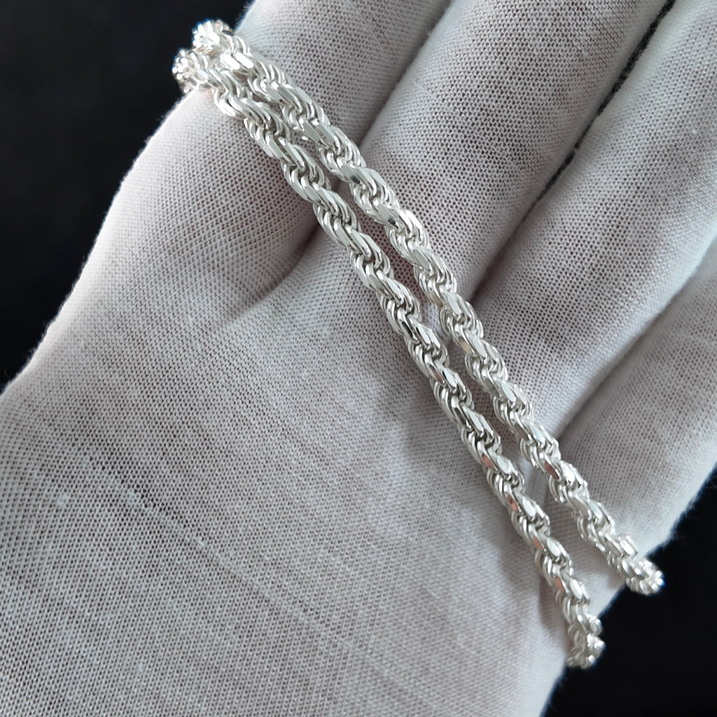 Massive Kordellkette - 925er Silber, 55 cm und 39 Gramm