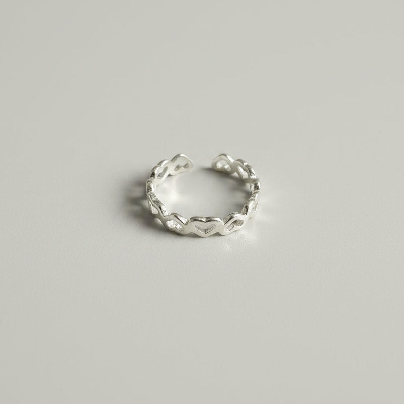 Zehenring / Fußring mit kleinen Herzen