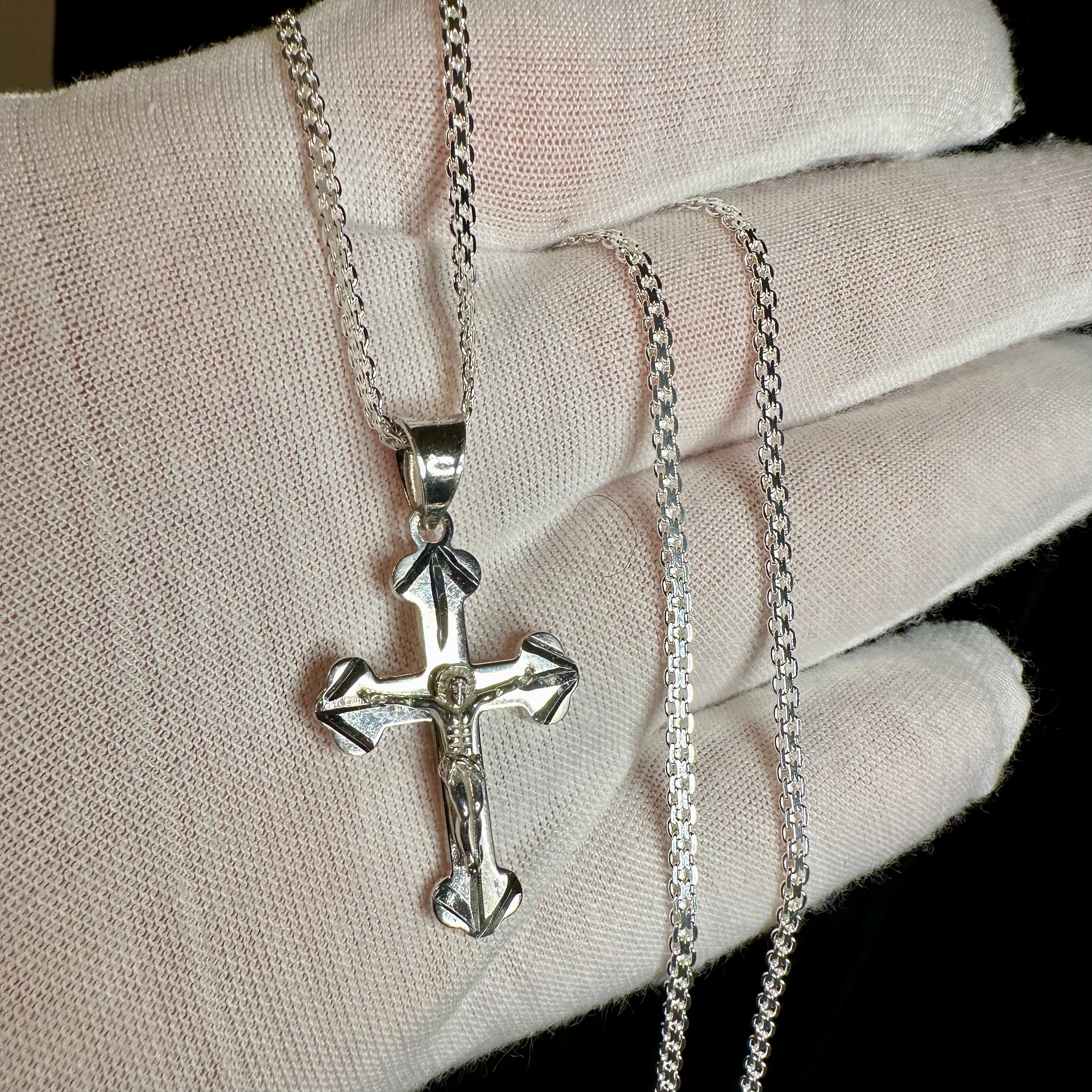Kreuzkette aus 925er Sterlingsilber - 55cm