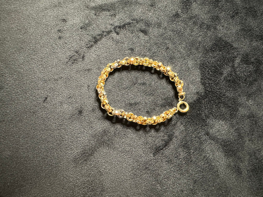 Einzelstück! Bi-Color Goldarmband aus 585er Gold - 19cm Länge