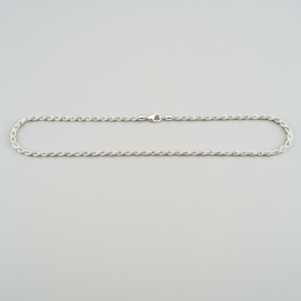 Massive Kordellkette - 925er Silber, 55 cm und 39 Gramm