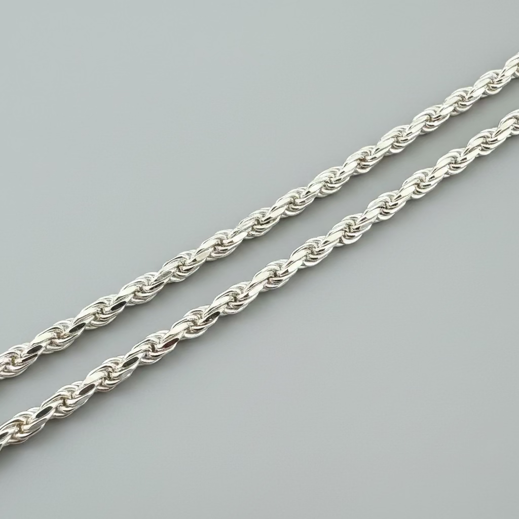 Massive Kordellkette - 925er Silber, 55 cm und 39 Gramm