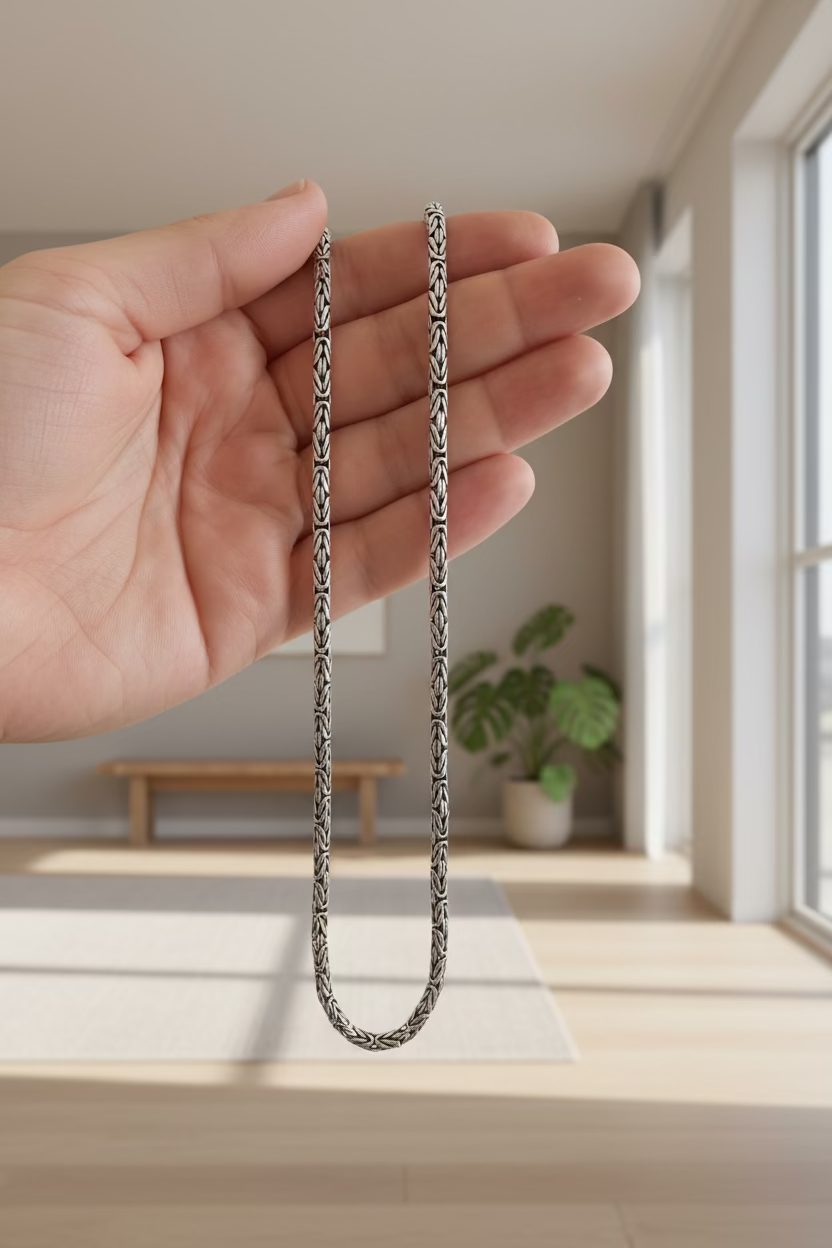 Königskette 4 mm breit - 925er Silber - 50 cm Länge