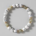 Armband aus Naturstein - Weiß und Erdtöne