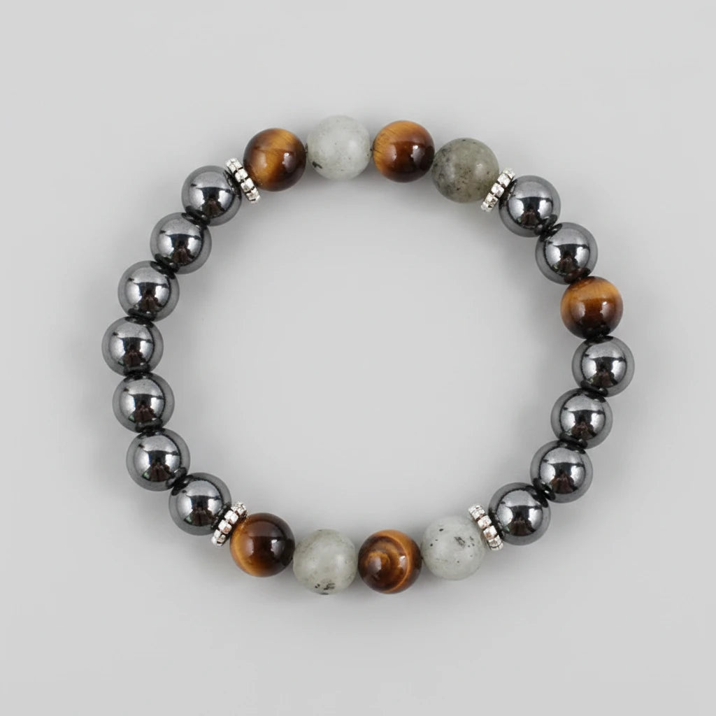 Armband aus Naturstein - Schwarz und Braun