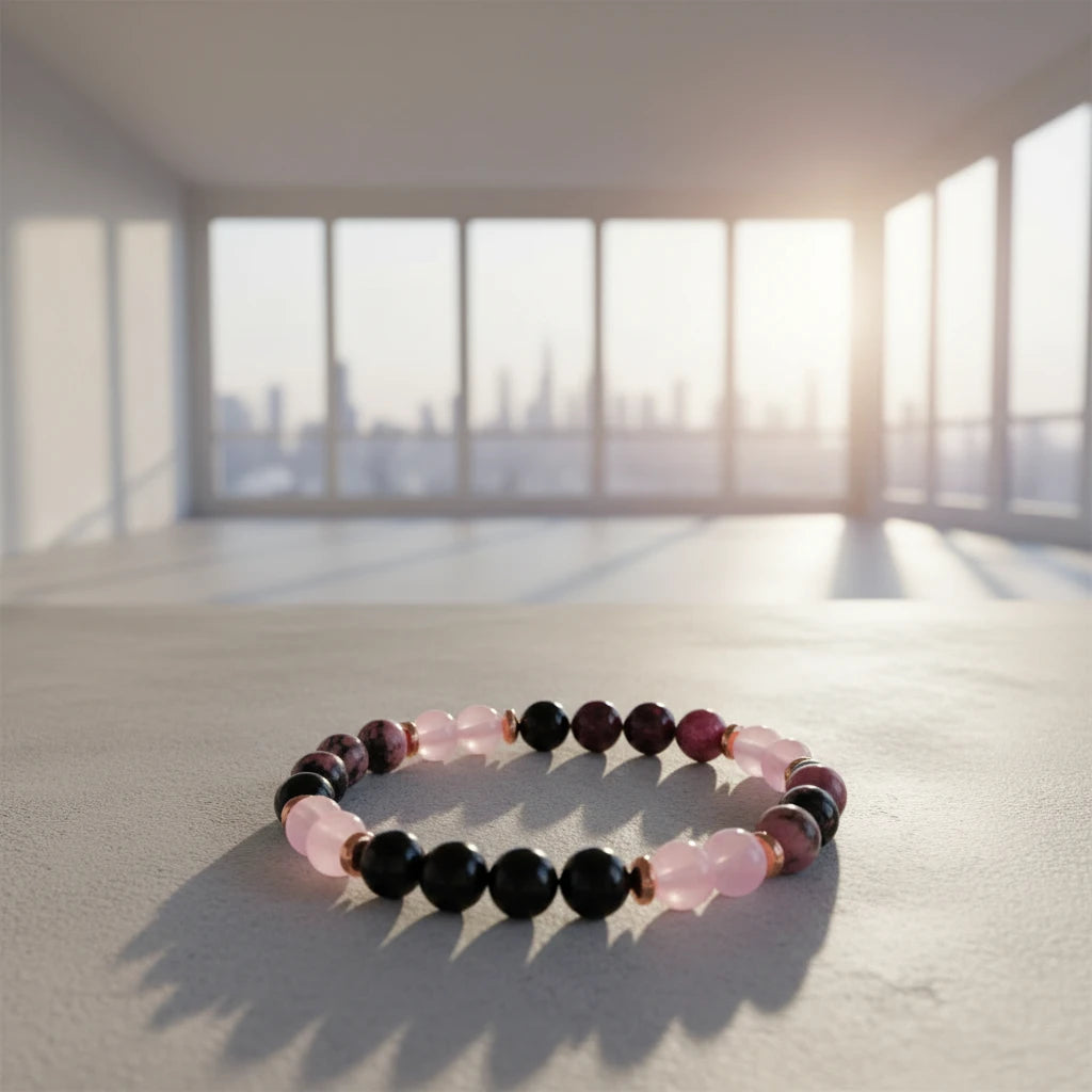 Armband aus Naturstein - Lila und Rosa