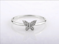 Schmetterlingsring – 14kt Weißgold, 0,05 ct natürlicher Diamant