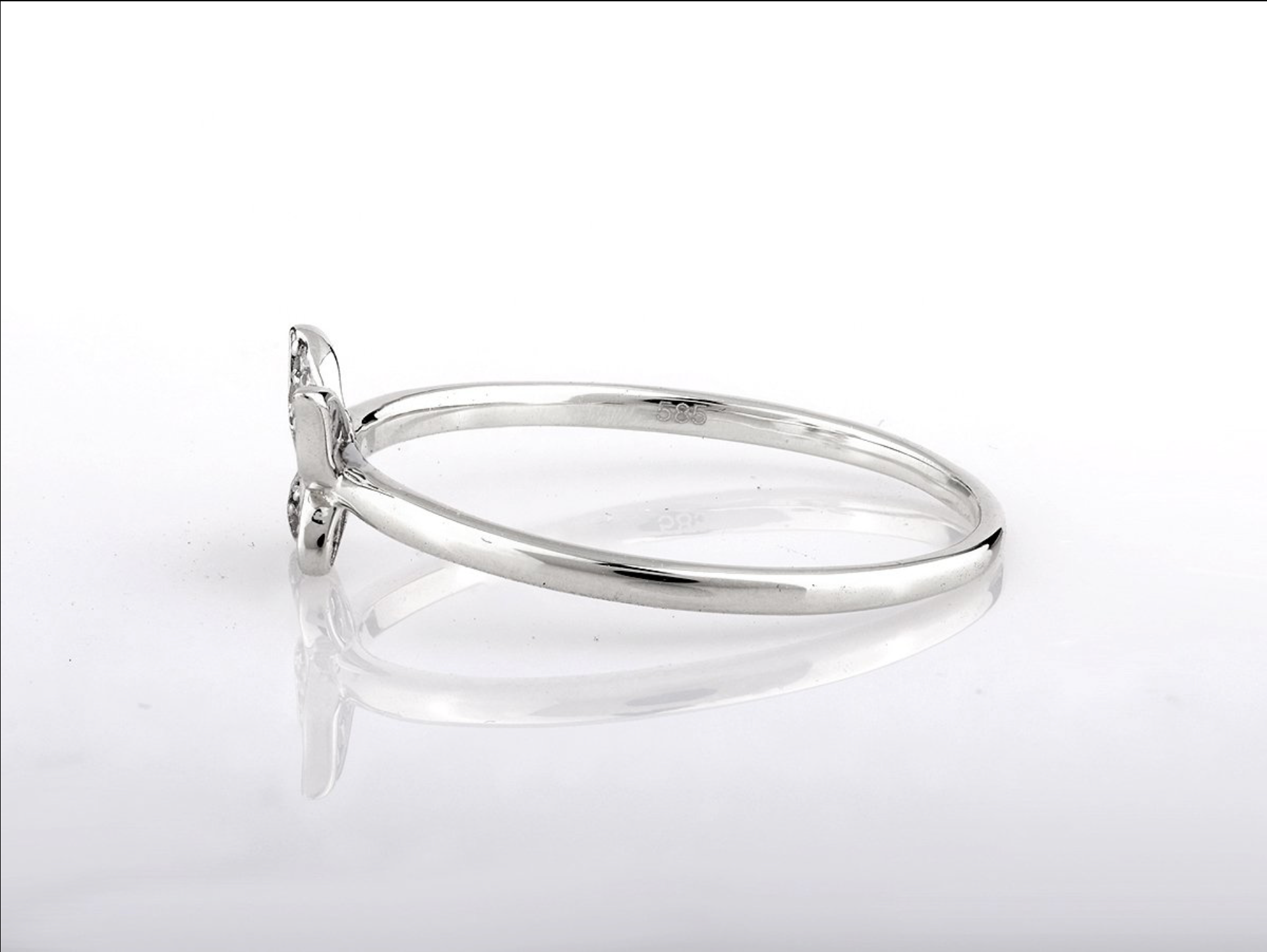 Schmetterlingsring – 14kt Weißgold, 0,05 ct natürlicher Diamant