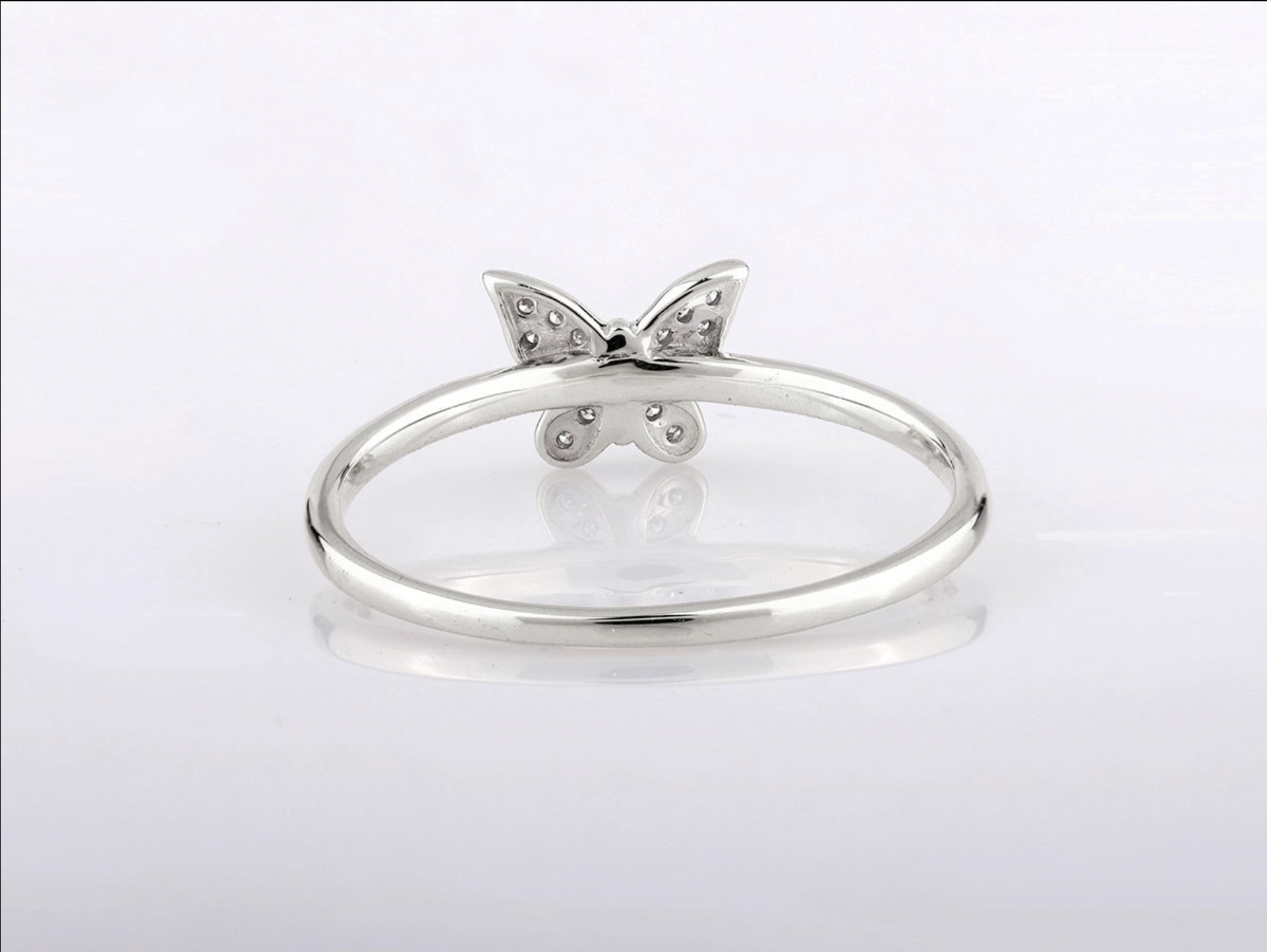 Schmetterlingsring – 14kt Weißgold, 0,05 ct natürlicher Diamant