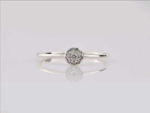 Diamantring – 14kt Weißgold, 0,09 ct natürlicher Diamant