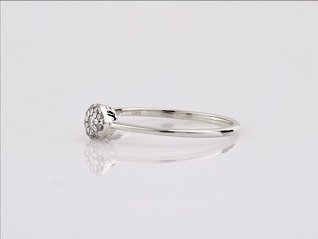 Diamantring – 14kt Weißgold, 0,09 ct natürlicher Diamant