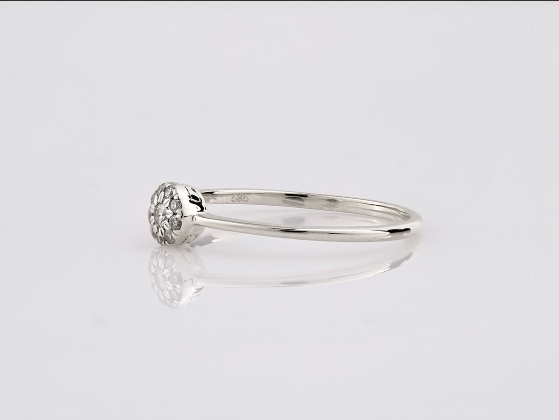 Diamantring – 14kt Weißgold, 0,09 ct natürlicher Diamant