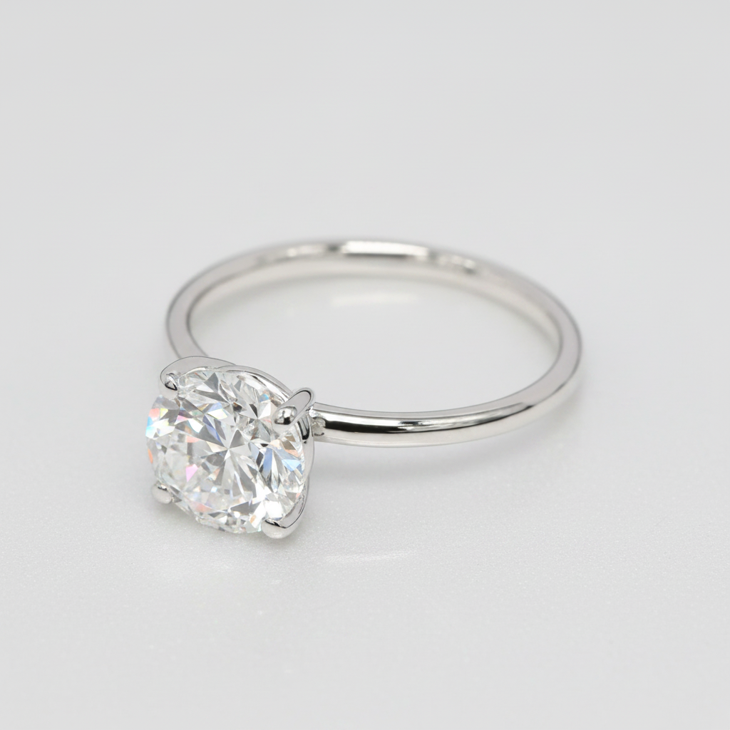 1,00 ct Solitärring mit rundem Diamanten in Weißgoldfassung / Spezialanfertigung (Lieferzeit: 4 Wochen)