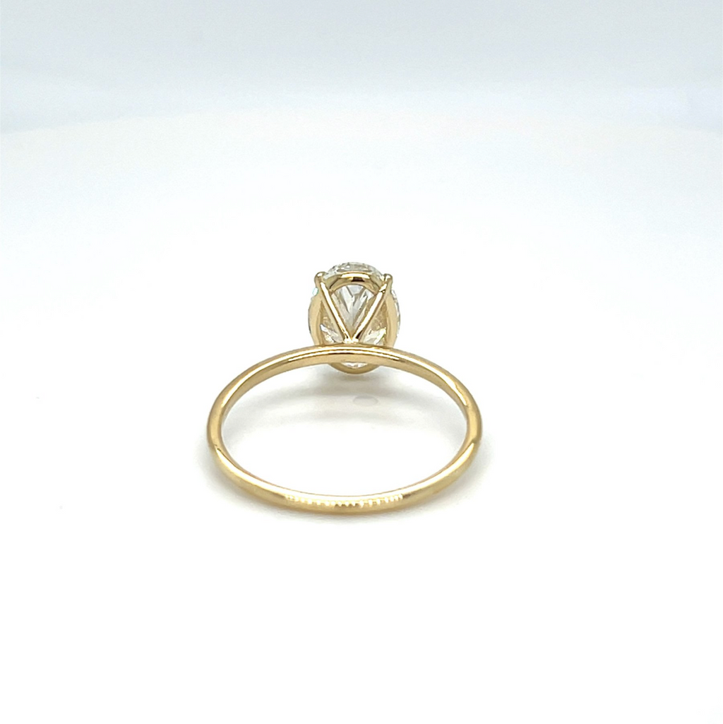1.00 ct Oval Diamantring in Solitär Gelbgold Fassung / Spezialanfertigung (Lieferzeit: 4 Wochen)