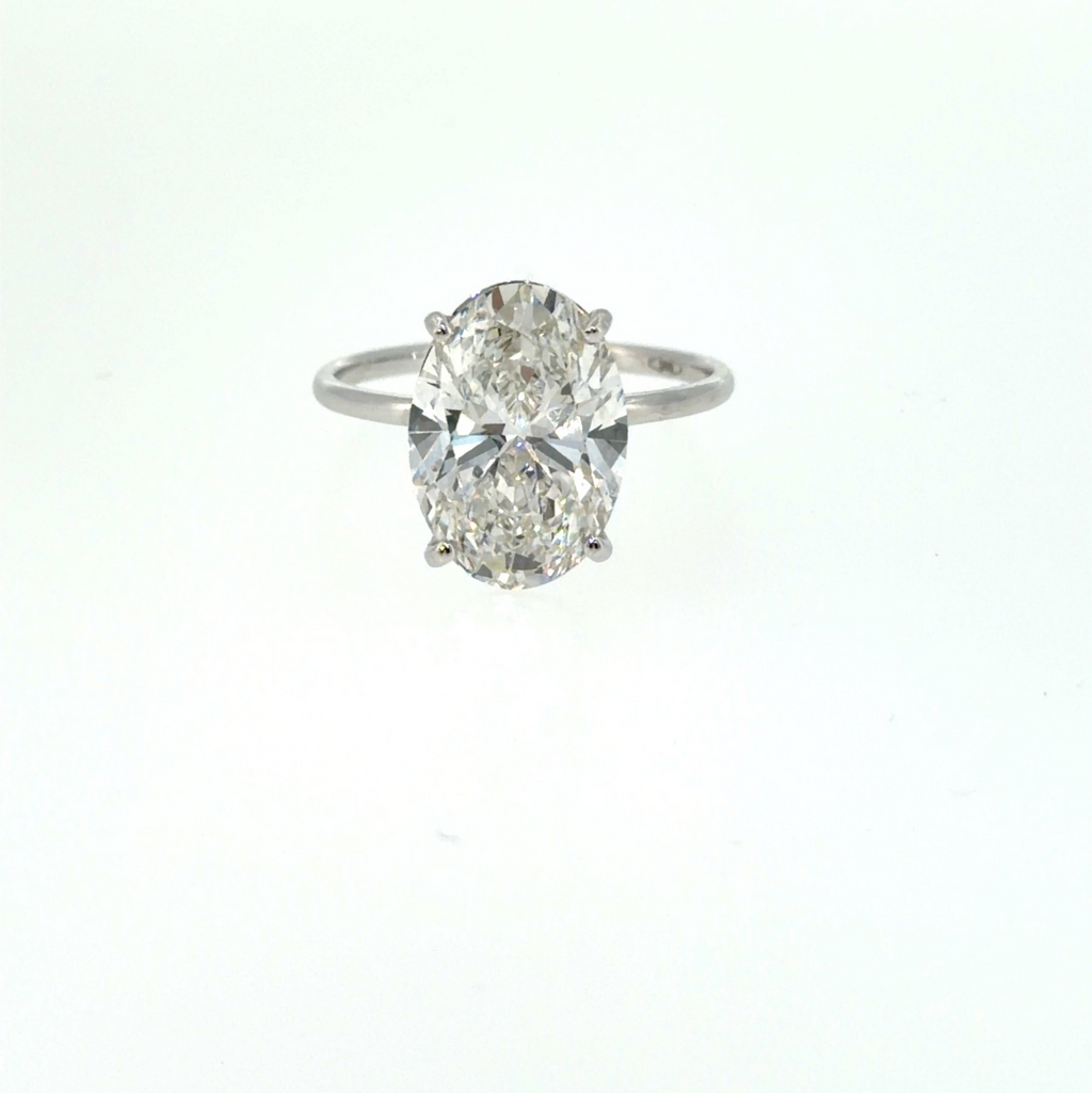 3,00 ct Oval Diamantring in Solitär Weißgold Fassung / Spezialanfertigung (Lieferzeit: 4 Wochen)