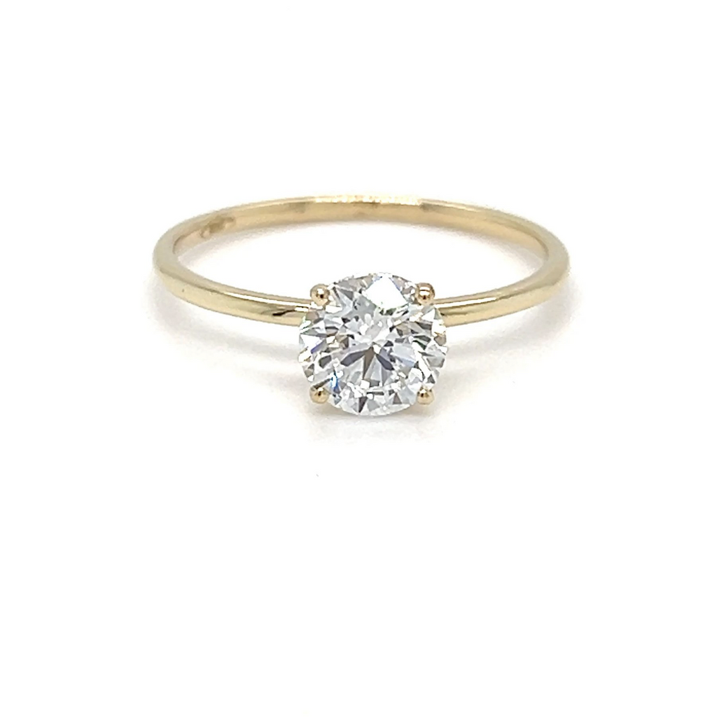 1,00 ct Solitärring mit rundem Diamanten in Gelbgoldfassung / Spezialanfertigung (Lieferzeit: 4 Wochen)