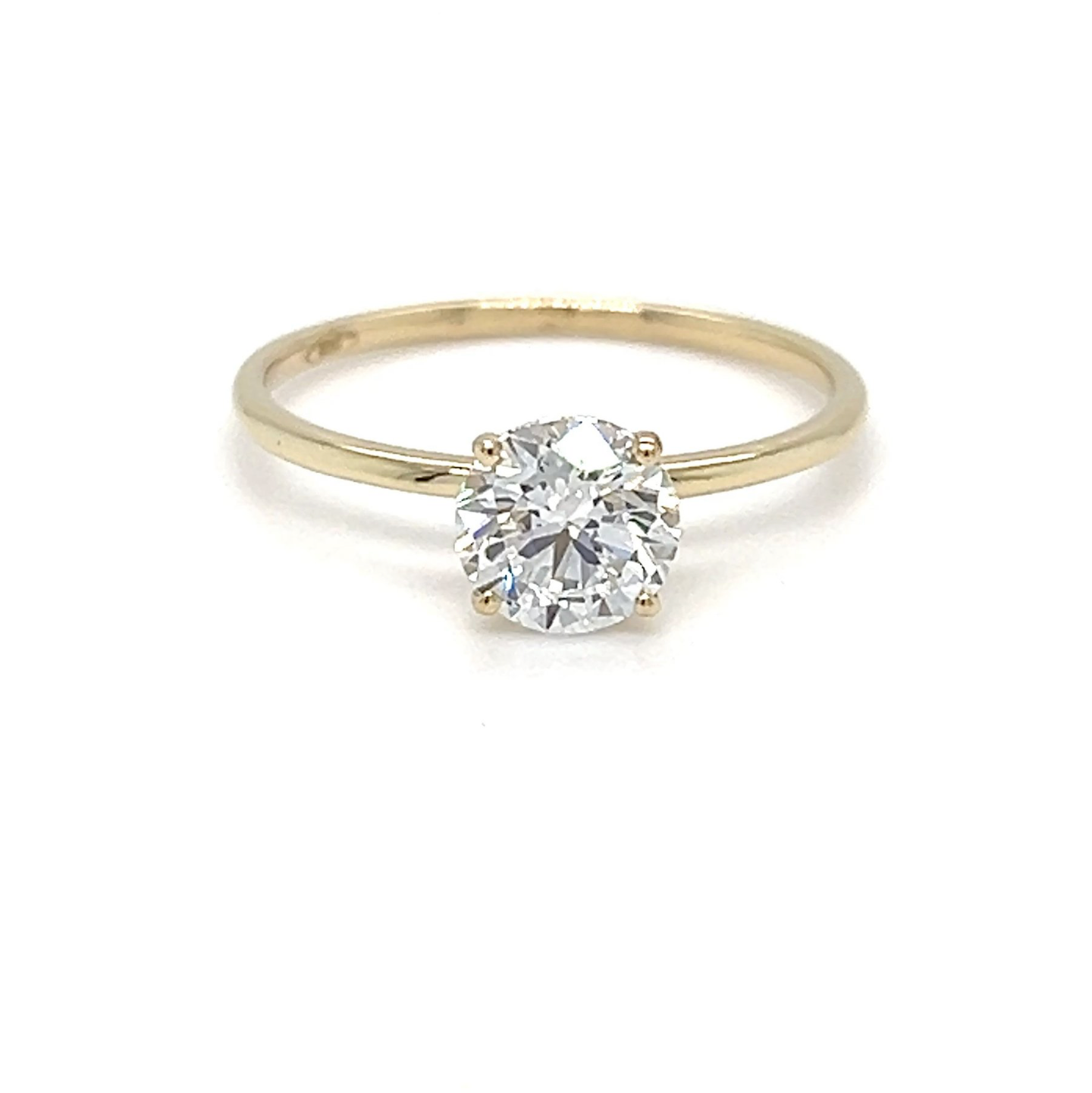 1,00 ct Solitärring mit rundem Diamanten in Gelbgoldfassung / Spezialanfertigung (Lieferzeit: 4 Wochen)