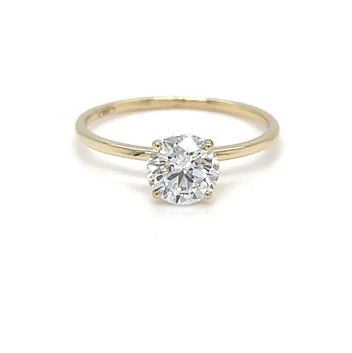 1,00 ct Solitärring mit rundem Diamanten in Gelbgoldfassung / Spezialanfertigung (Lieferzeit: 4 Wochen)
