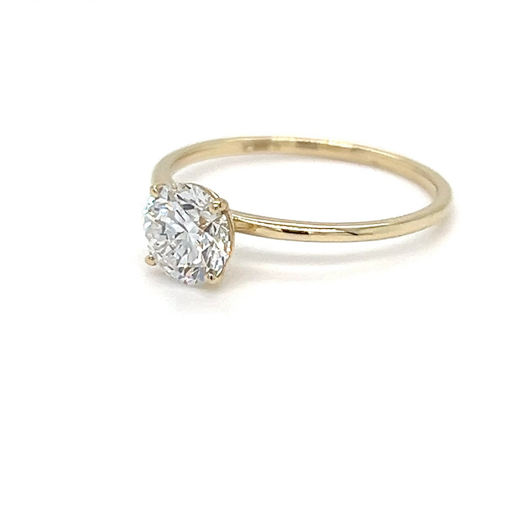 1,00 ct Solitärring mit rundem Diamanten in Gelbgoldfassung / Spezialanfertigung (Lieferzeit: 4 Wochen)
