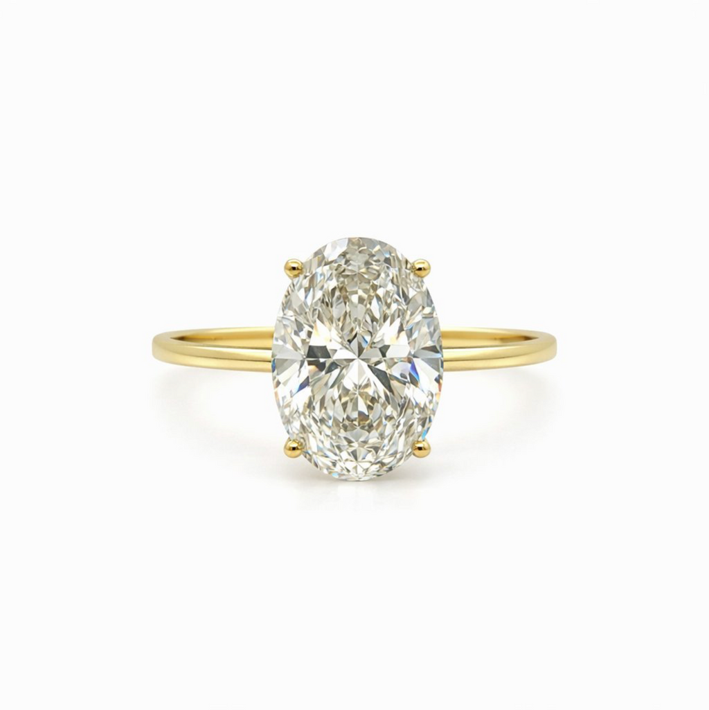 2.00 ct Oval Diamantring in Solitär Gelbgold Fassung / Spezialanfertigung (Lieferzeit: 4 Wochen)
