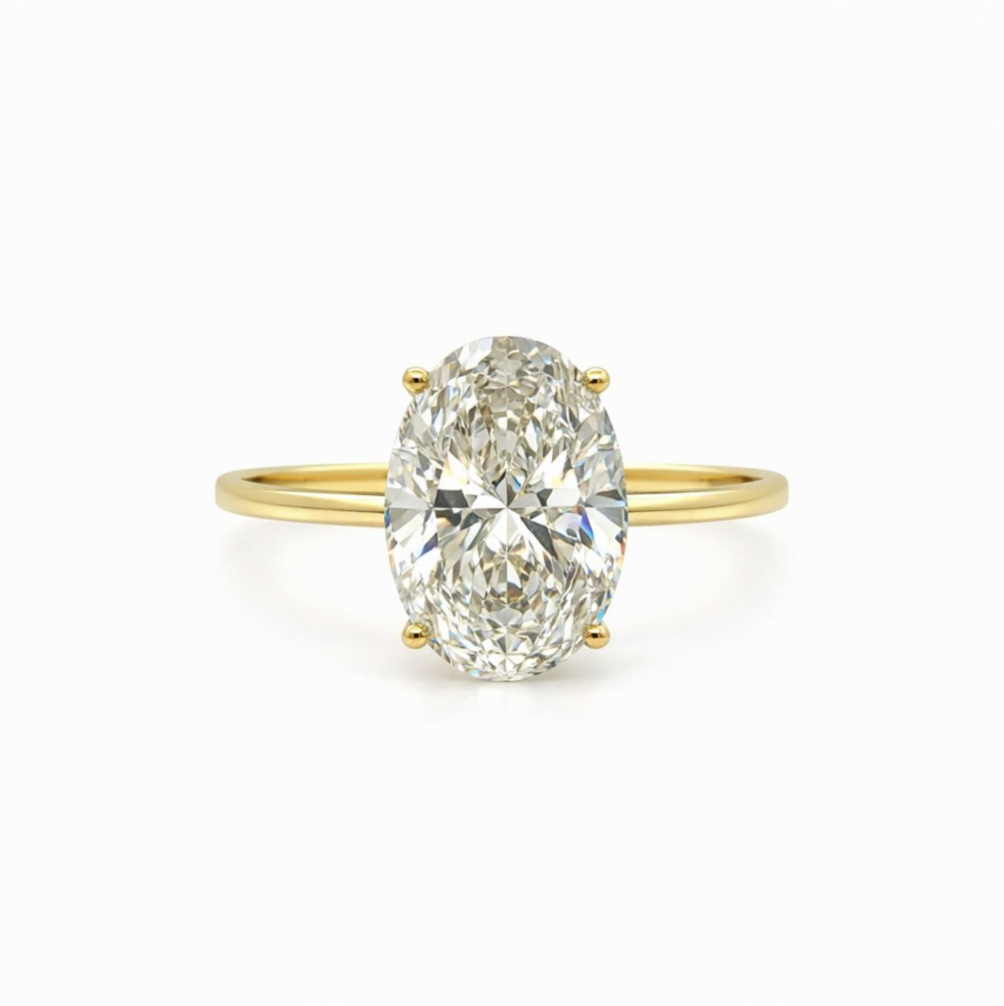 2.00 ct Oval Diamantring in Solitär Gelbgold Fassung / Spezialanfertigung (Lieferzeit: 4 Wochen)