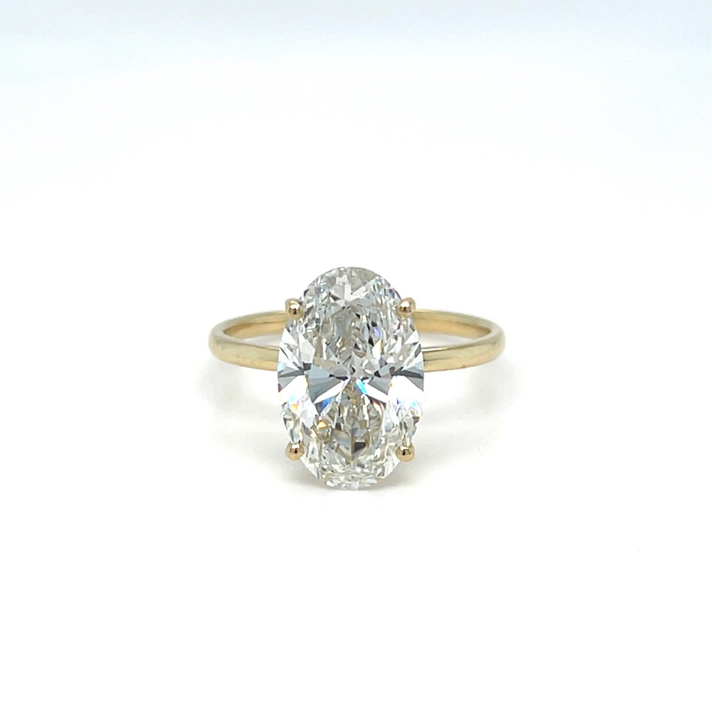 2.00 ct Oval Diamantring in Solitär Gelbgold Fassung / Spezialanfertigung (Lieferzeit: 4 Wochen)