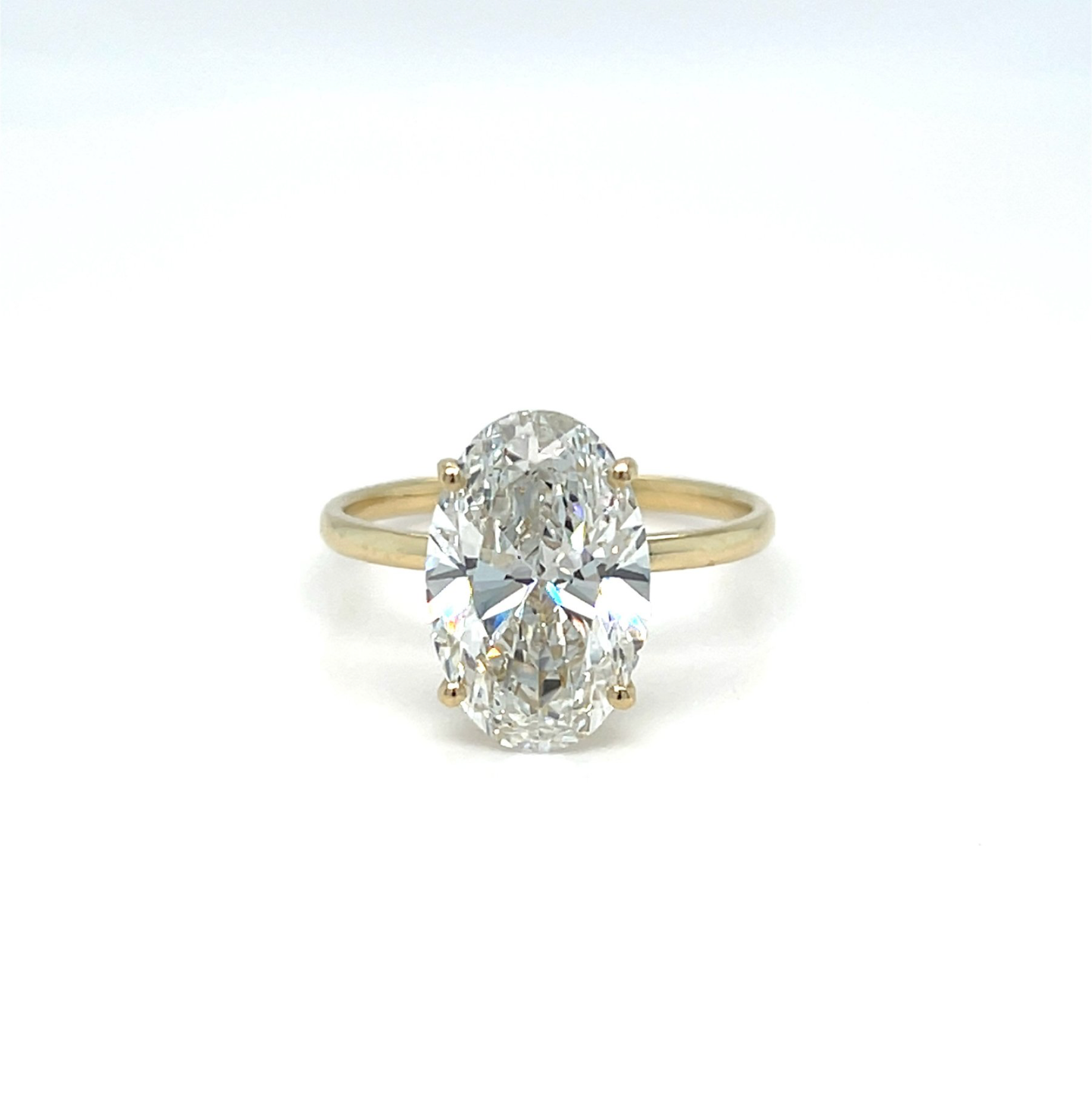 2.00 ct Oval Diamantring in Solitär Gelbgold Fassung / Spezialanfertigung (Lieferzeit: 4 Wochen)
