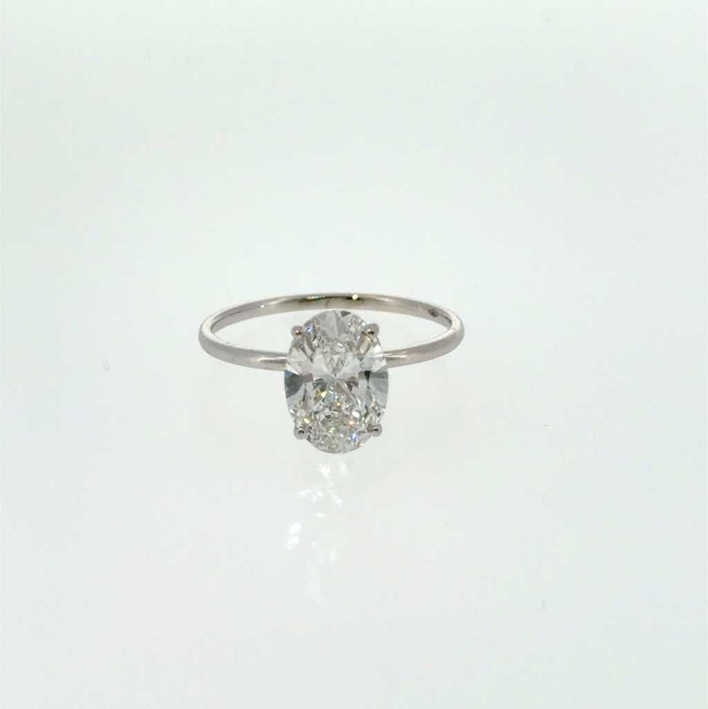 2.00 ct Oval Diamantring in Solitär Weißgold Fassung / Spezialanfertigung (Lieferzeit: 4 Wochen)
