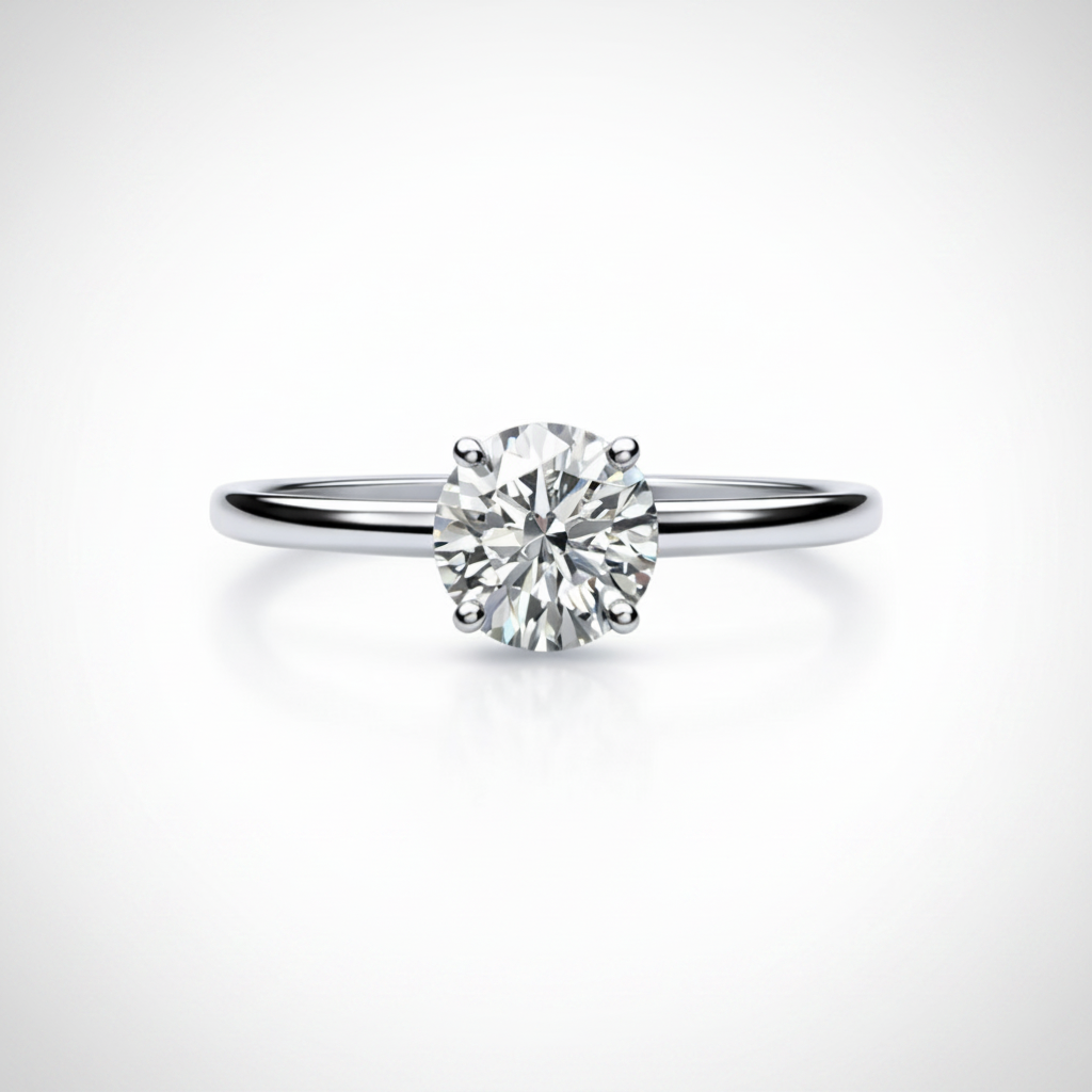 1,00 ct Solitärring mit rundem Diamanten in Weißgoldfassung / Spezialanfertigung (Lieferzeit: 4 Wochen)