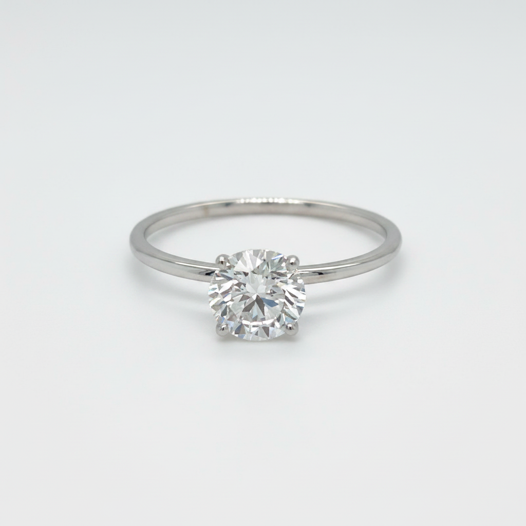 1,00 ct Solitärring mit rundem Diamanten in Weißgoldfassung / Spezialanfertigung (Lieferzeit: 4 Wochen)