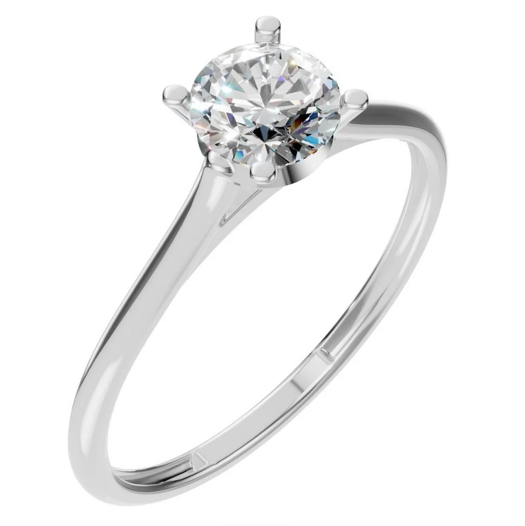 Natürlicher Diamant / Antragsring / 0,5 ct - Solitair / Gelb- und Weißgold / High Set