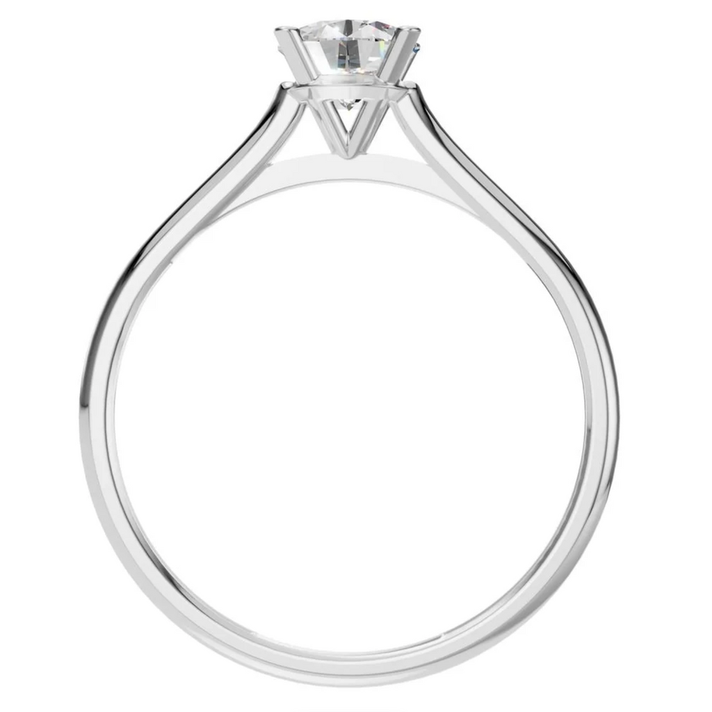 Natürlicher Diamant / Antragsring / 0,5 ct - Solitair / Gelb- und Weißgold / High Set