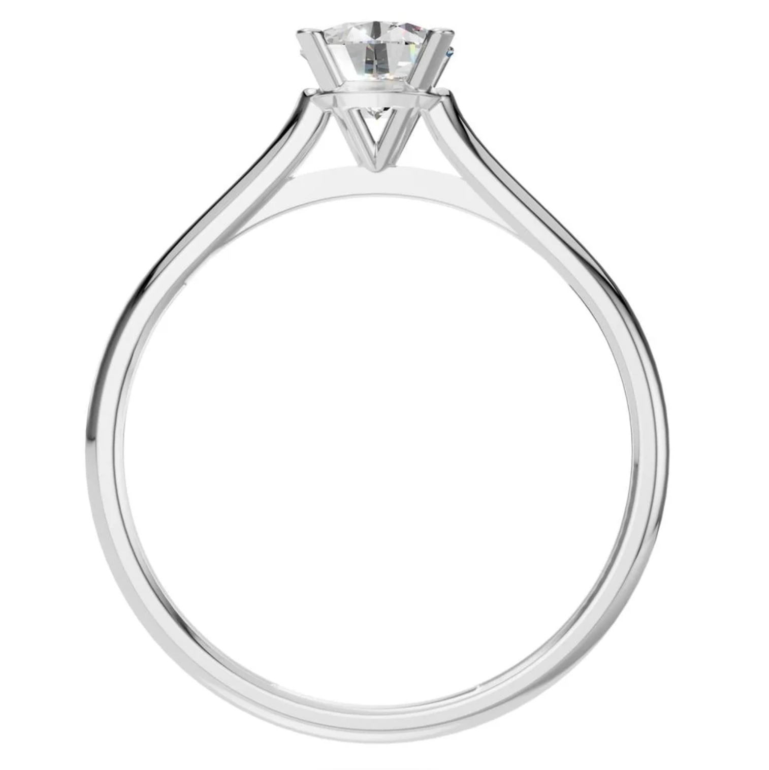 Natürlicher Diamant / Antragsring / 0,5 ct - Solitair / Gelb- und Weißgold / High Set
