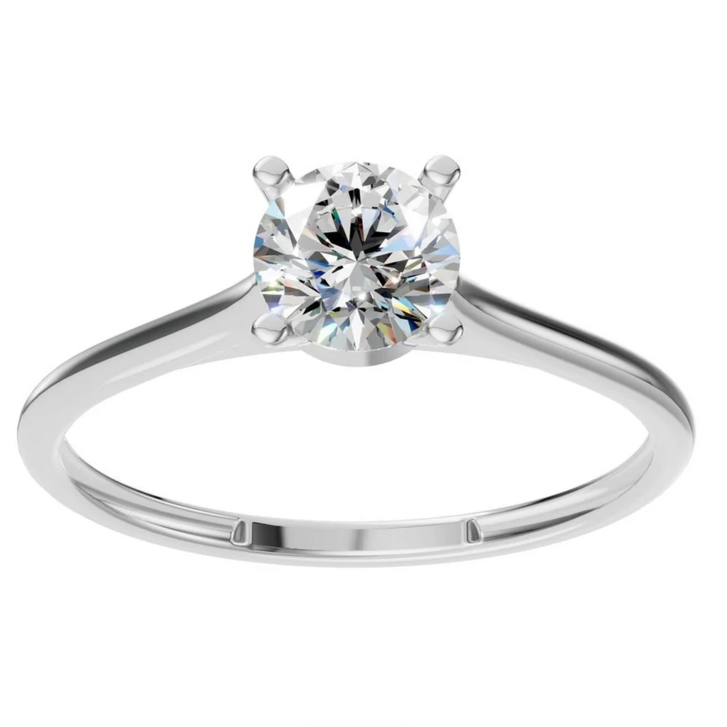 Natürlicher Diamant / Antragsring / 0,5 ct - Solitair / Gelb- und Weißgold / High Set