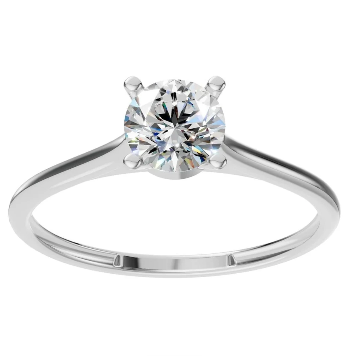 Natürlicher Diamant / Antragsring / 0,5 ct - Solitair / Gelb- und Weißgold / High Set