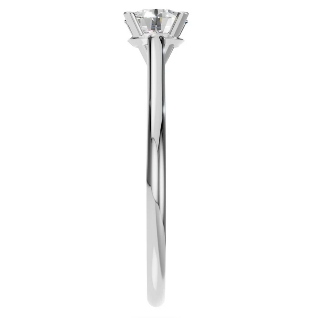 Natürlicher Diamant / Antragsring / 0,5 ct - Solitair / Gelb- und Weißgold / High Set